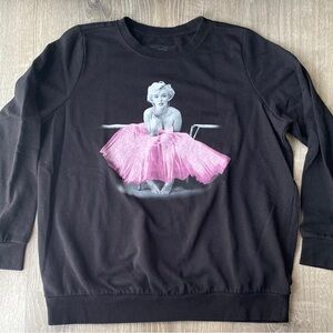 TORRID Marilyn Monroe Black Sweatshirt with Pink Tulle Dress Skirt Design Size 0
